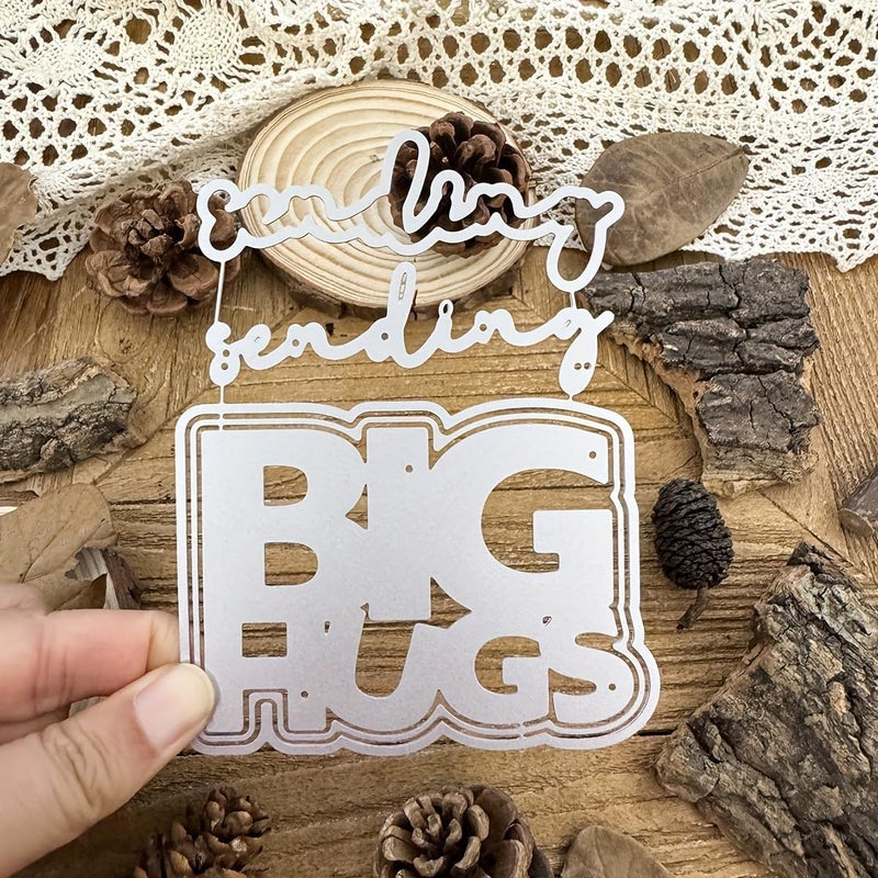 LZBRDY Sending Big Hugs Wishes Words Embossing Metal Cutting Dies for Card Making and Scrapbooking, Arts Crafts Birthday Thanksgiving Christmas Die Cuts Stencil - Image 4